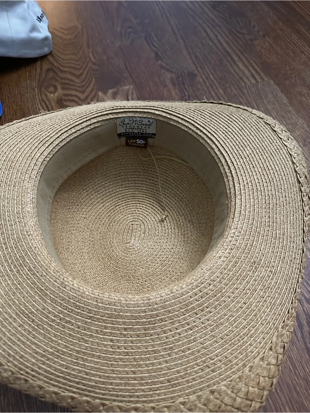 Straw Wide-Brim Sun Hat with Seashell Accent - Natural